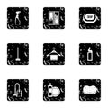Maid service and house cleaning icons set