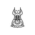 Maid sexy costume color line icon. Pictogram for web page