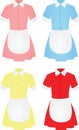 Maid uniform in four different colors Royalty Free Stock Photo