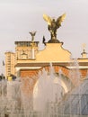 Maidan Nezalezhnosti is the central square of Kiev, the capital city of Ukraine. TWO ANGELS OVER FOUNTAINS