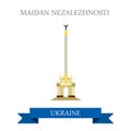 Maidan Nezalezhnosti Kyiv Kiev Ukraine flat vector landmark