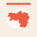 Vector illustration vector of Maidan Wardak map Afghanistan Royalty Free Stock Photo