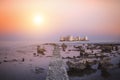 Maiden`s castle, Kiz Kalesi in Mediterranean Sea. Mersin Turkey Royalty Free Stock Photo