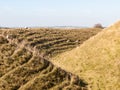 maiden castle iron age old fortress landscape nature grassland a Royalty Free Stock Photo