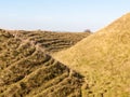 maiden castle iron age old fortress landscape nature grassland a Royalty Free Stock Photo