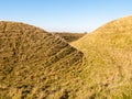 maiden castle iron age old fortress landscape nature grassland a Royalty Free Stock Photo