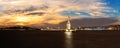 Maiden`s or Leander`s Tower, Istanbul panorama, sunset view Royalty Free Stock Photo