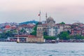 The Maiden\'s Tower Bosphorus strait Istanbul Turkey on rainy spring day Royalty Free Stock Photo