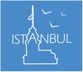 Maiden\'s Tower Istanbul vector illustration
