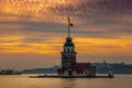 Maiden`s Tower KÃÂ±z Kulesi on a sunset. Istanbul. Turkey Royalty Free Stock Photo