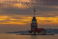 Maiden`s Tower KÃÂ±z Kulesi on a sunset. Istanbul. Turkey Royalty Free Stock Photo