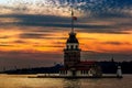 Maiden`s Tower KÃÂ±z Kulesi on a sunset. Istanbul. Turkey Royalty Free Stock Photo