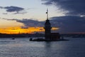 Maiden`s Tower is a structure built on a small islet off Salacak offshore of the Bosphorus,