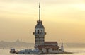 Maiden's Tower at sunset in Istanbul