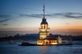 Maiden`s Tower at the twighlight. Istanbul