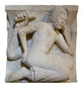 The maiden the third arm. Metope of Modena Cathedral. Modena Royalty Free Stock Photo