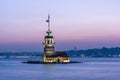 Maiden Tower kiz kulesi in the evening, Istanbul, Turkey Royalty Free Stock Photo