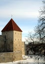The Maiden Tower or Neitsitorn on the city wall in Tallinn, Estonia