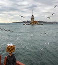 Maiden Tower. A young salesman (Simit) bread vendor.