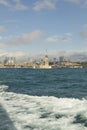 Maidens Tower, Istanbul, city and sea Royalty Free Stock Photo