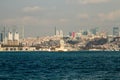 Maidens Tower, Istanbul, city and sea, blue sky Royalty Free Stock Photo