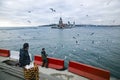 Maidens Tower in Istanbul, Turkish bagel salesman