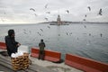 Maidens Tower in Istanbul, Turkish bagel salesman