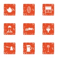 Maidservant icons set, grunge style Royalty Free Stock Photo