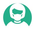 Maidservant Wearing mask Vector Icon which can easily modify or edit