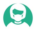 Maidservant Wearing mask Vector Icon which can easily modify or edit Royalty Free Stock Photo