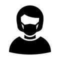 Maidservant Wearing mask Vector Icon which can easily modify or edit