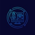 mail access line icon, authentication and password