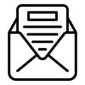 Mail advantage icon outline vector. Profit board