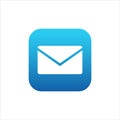 Mail application icon for mobile phone. Email logo with blue gradient. Royalty Free Stock Photo
