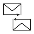 Mail arrow icon. Envelope pictogram. Mail symbol for website. Vector illustration. EPS 10. Royalty Free Stock Photo