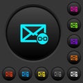 Mail attachment dark push buttons with color icons