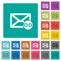 Mail attachment square flat multi colored icons
