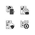 Mail black linear icons set Royalty Free Stock Photo
