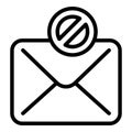 Mail block icon outline vector. Account cyber
