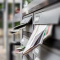 Mail box full of junk mails Royalty Free Stock Photo