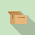 Mail box icon flat vector. Parcel delivery