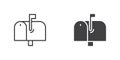 Mail box icon, line and glyph version Royalty Free Stock Photo