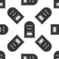 Mail box icon. Post box icon seamless pattern