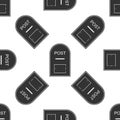 Mail box icon. Post box icon seamless pattern on white background