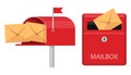 Mail box with letter icon. mailbox envelope correspondence postal mail. Vector illustration