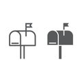 Mail box line and glyph icon, letter and post Royalty Free Stock Photo