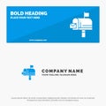 Mail, Box, Message, Email SOlid Icon Website Banner and Business Logo Template