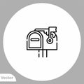 Mail box vector icon sign symbol Royalty Free Stock Photo