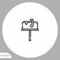 Mail box vector icon sign symbol Royalty Free Stock Photo