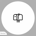 Mail box vector icon sign symbol Royalty Free Stock Photo